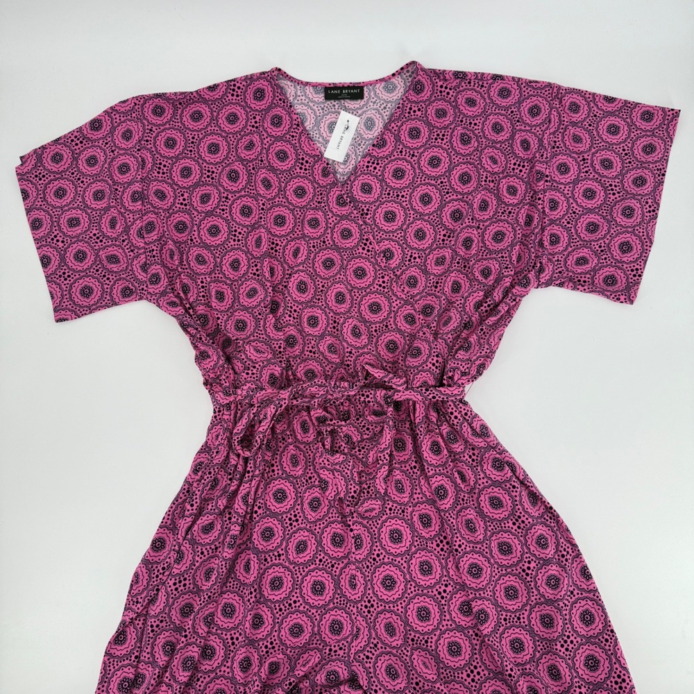 Hello Molly Love Loop Midi Dress Halter Floral Tiered Wedding Fuchsia Size 8 - Picture 7 of 10